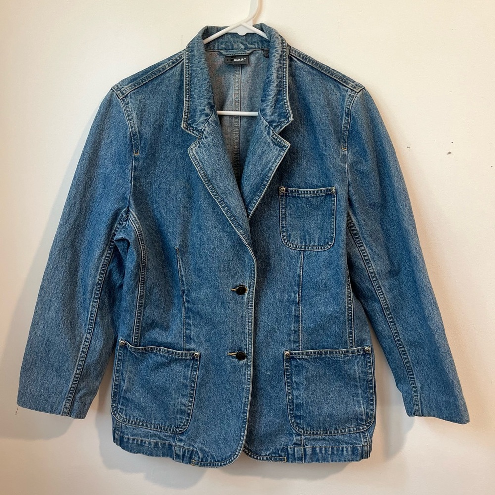 Liz Wear Petite Denim Blue Women's Blazer Petite 10